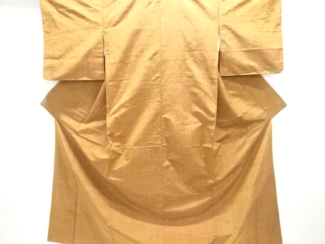 格子織り出し手織り節紬着物